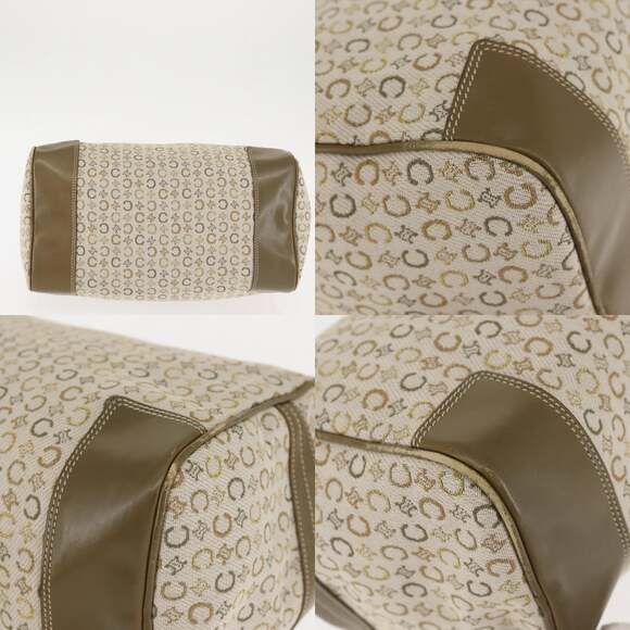 CELINE C Macadam Canvas Hand Bag Beige Silver - Picture 10 of 12